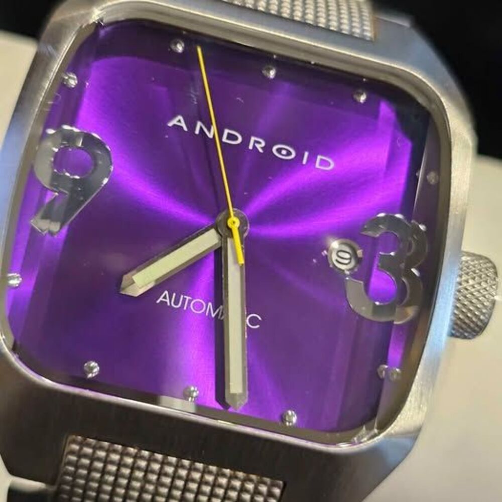 Android 21 jewel Automatic purple dial watch. Miyota 8215 movement